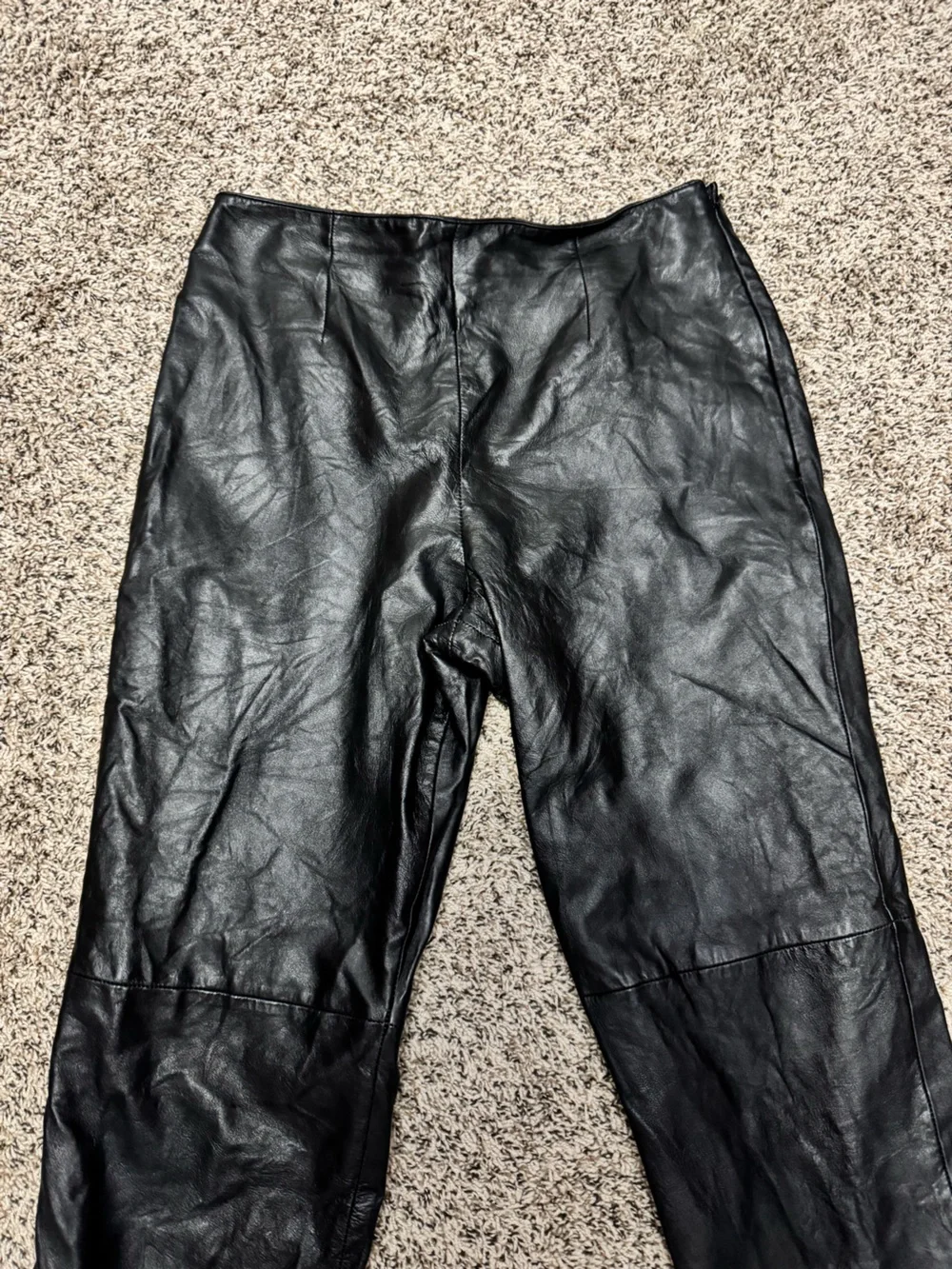 Margaret Godfrey Black 100% Leather Straight Leg Pants